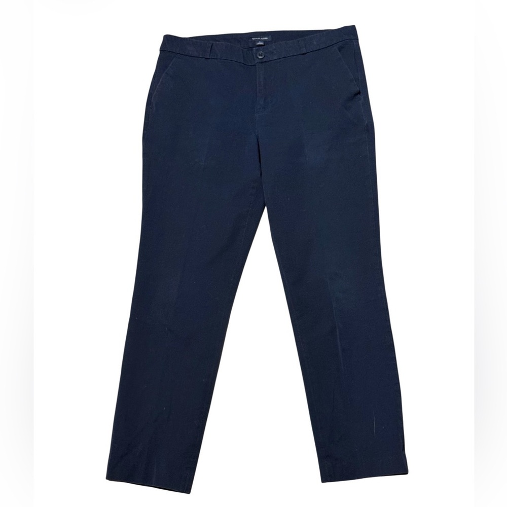 Tommy Hilfiger Navy Crop Pants Size 10 Stretch Slim Ankle Career